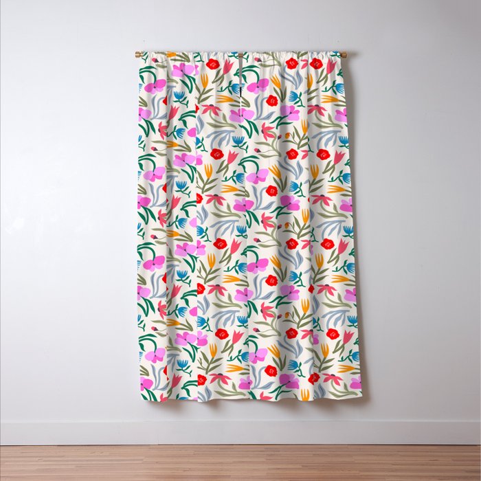 Wild Botanica Bloom - Romantic Abstract Floral Pattern Window Curtain Gallery Image 3