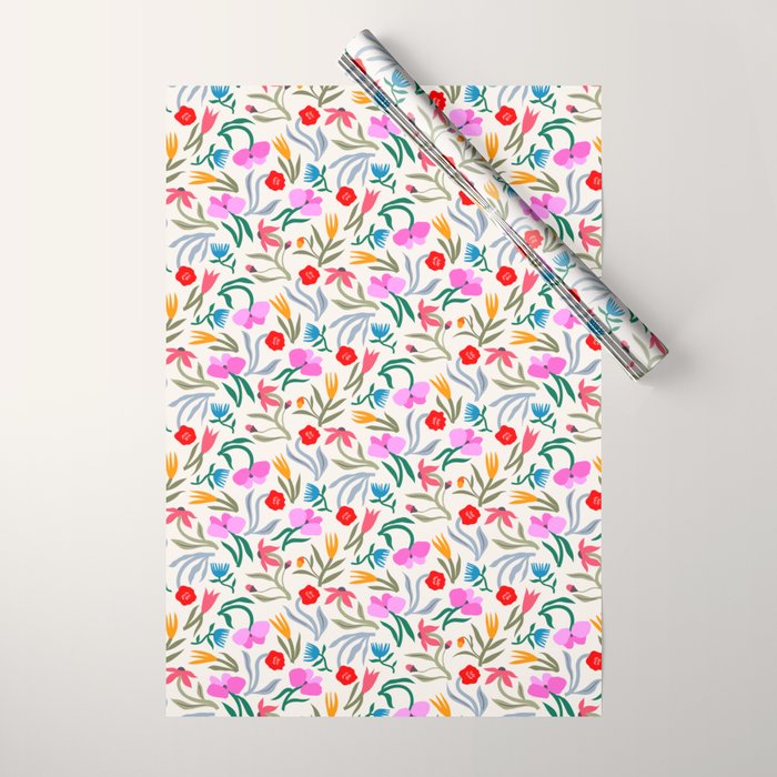 Wild Botanica Bloom - Romantic Abstract Floral Pattern Wrapping Paper Gallery Image 1
