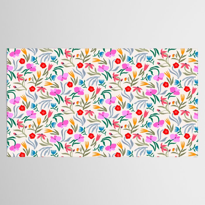 Wild Botanica Bloom - Romantic Abstract Floral Pattern Tablecloth Gallery Image 2