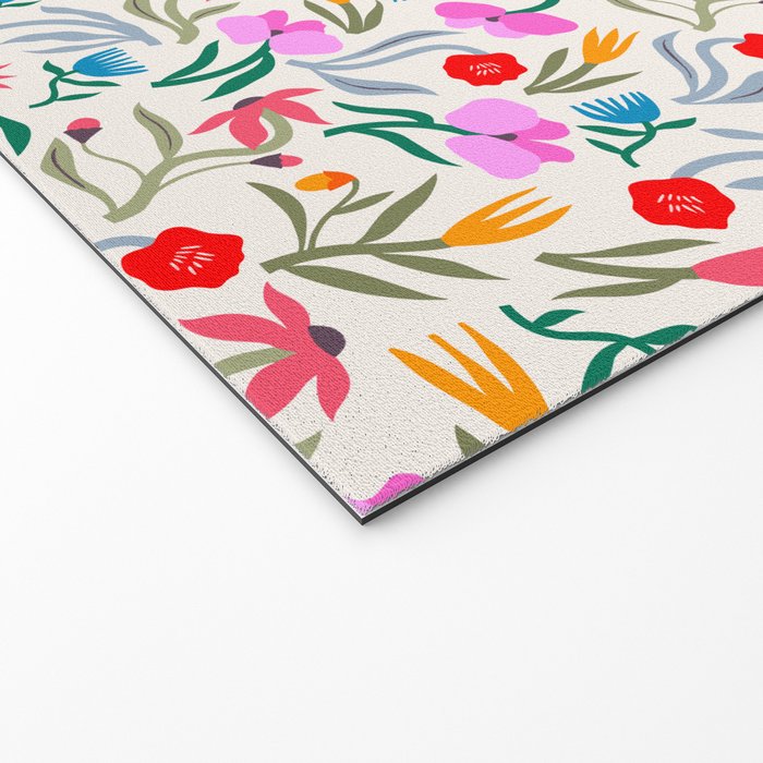 Wild Botanica Bloom - Romantic Abstract Floral Pattern Welcome Mat Gallery Image 2