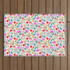 Wild Botanica Bloom - Romantic Abstract Floral Pattern Outdoor Rug Gallery Image 1