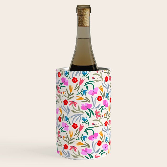 Wild Botanica Bloom - Romantic Abstract Floral Pattern Wine Chiller Gallery Image 2