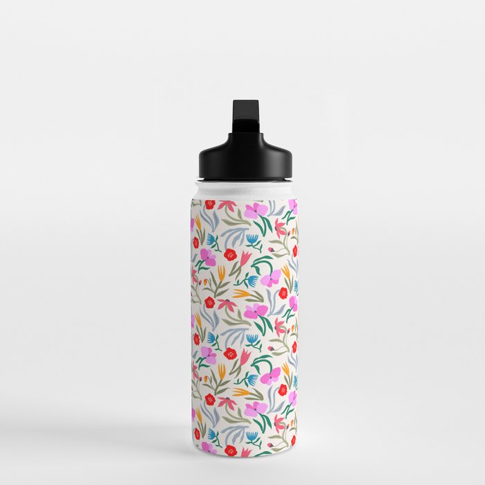 Wild Botanica Bloom - Romantic Abstract Floral Pattern Water Bottle Gallery Image 3