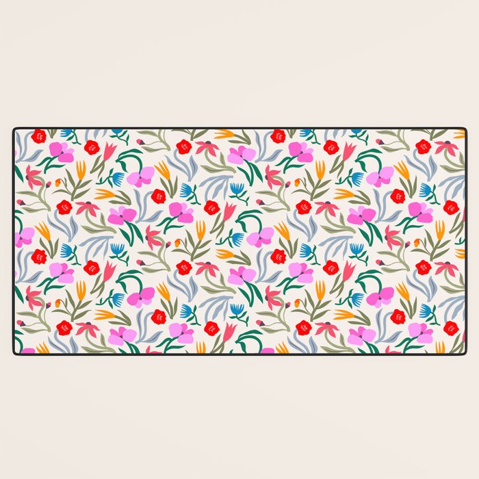 Wild Botanica Bloom - Romantic Abstract Floral Pattern Desk Mat Gallery Image 3
