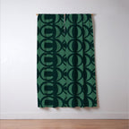 Retro Orbit Forest Green - Mid Century Modern Geometric Window Curtain Gallery Image 3