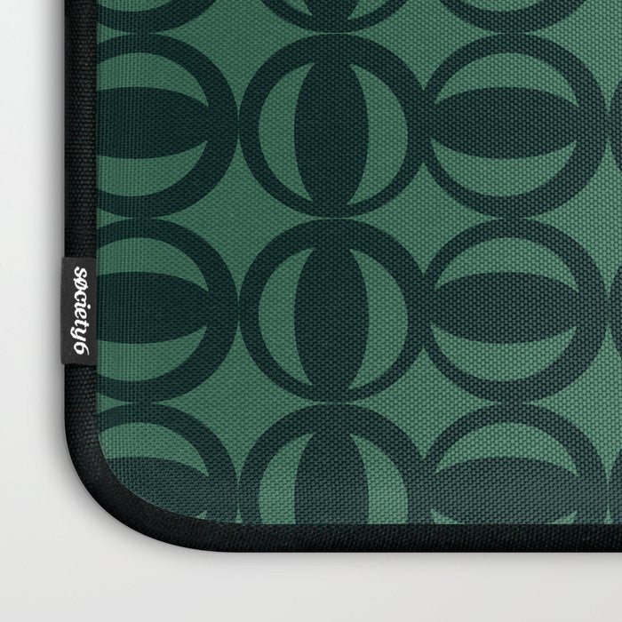 Retro Orbit Forest Green - Mid Century Modern Geometric Laptop Sleeve Gallery Image 3