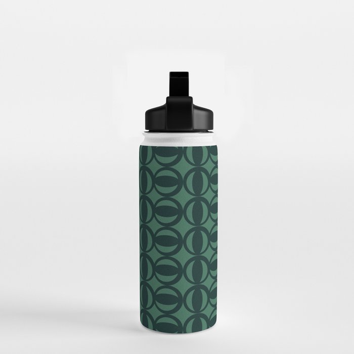 Retro Orbit Forest Green - Mid Century Modern Geometric Water Bottle Gallery Image 2