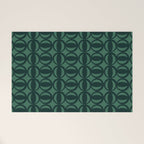 Retro Orbit Forest Green - Mid Century Modern Geometric Welcome Mat Gallery Image 1