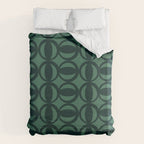 Retro Orbit Forest Green - Mid Century Modern Geometric Duvet Cover Gallery Image 6