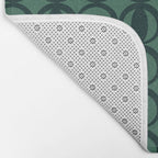 Retro Orbit Forest Green - Mid Century Modern Geometric Bath Mat Gallery Image 2