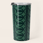Retro Orbit Forest Green - Mid Century Modern Geometric Travel Mug Gallery Image 3