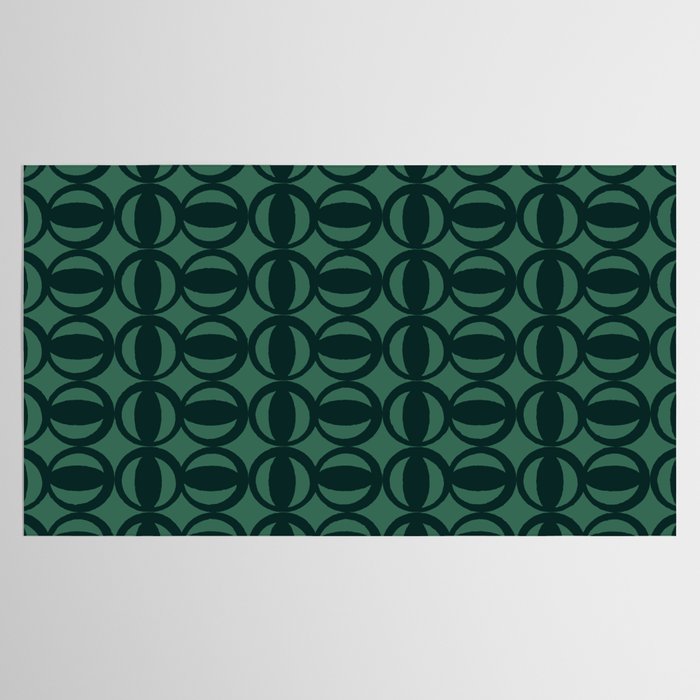 Retro Orbit Forest Green - Mid Century Modern Geometric Tablecloth Gallery Image 2