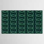 Retro Orbit Forest Green - Mid Century Modern Geometric Tablecloth Gallery Image 2