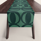 Retro Orbit Forest Green - Mid Century Modern Geometric Table Runner Gallery Image 1