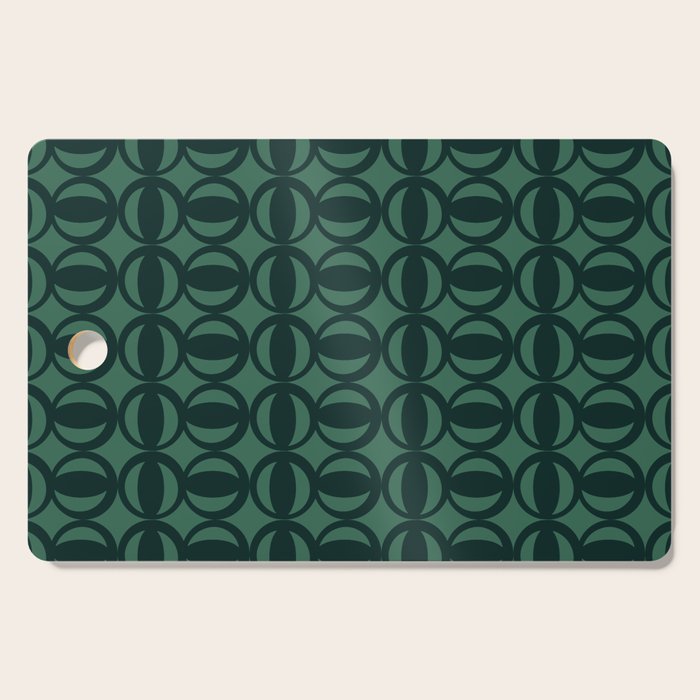 Retro Orbit Forest Green - Mid Century Modern Geometric Cutting Board Gallery Image 1