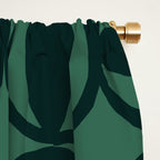 Retro Orbit Forest Green - Mid Century Modern Geometric Window Curtain Gallery Image 2