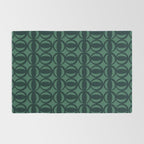 Retro Orbit Forest Green - Mid Century Modern Geometric Rug Gallery Image 2