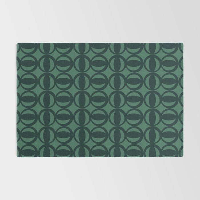 Retro Orbit Forest Green - Mid Century Modern Geometric Rug Gallery Image 2