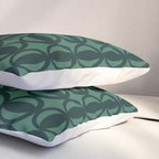 Retro Orbit Forest Green - Mid Century Modern Geometric Pillow Sham Gallery Image 3