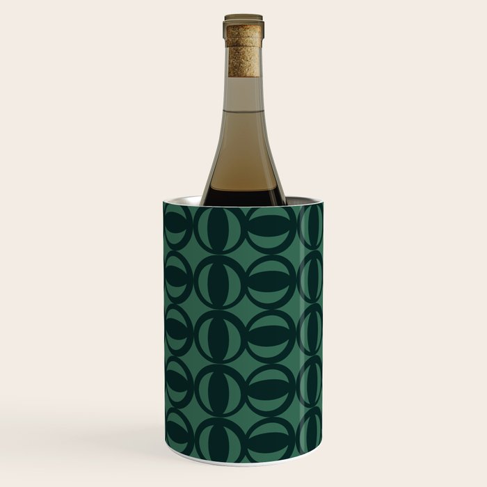 Retro Orbit Forest Green - Mid Century Modern Geometric Wine Chiller Gallery Image 2
