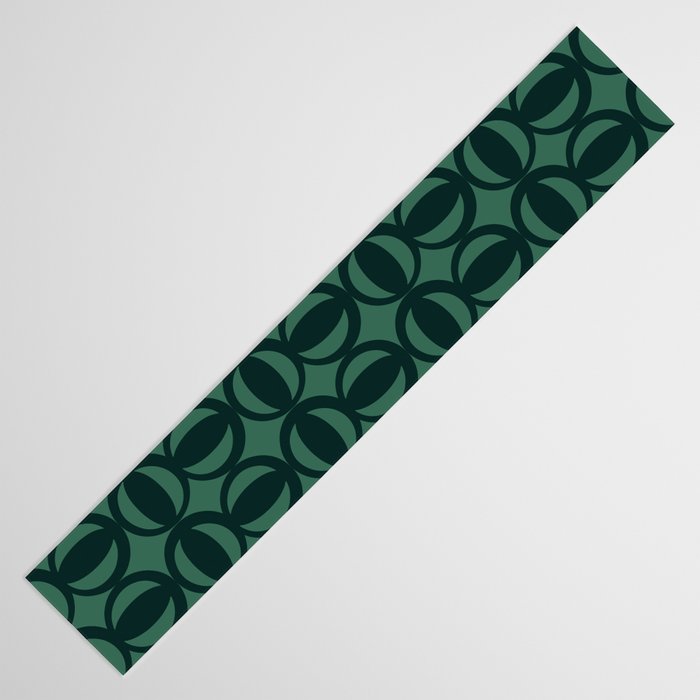 Retro Orbit Forest Green - Mid Century Modern Geometric Table Runner Gallery Image 3