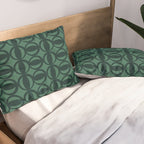 Retro Orbit Forest Green - Mid Century Modern Geometric Pillow Sham Gallery Image 2