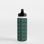 Retro Orbit Forest Green - Mid Century Modern Geometric Water Bottle Gallery Image 3