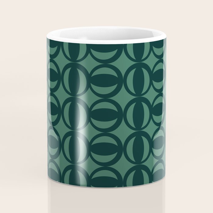 Retro Orbit Forest Green - Mid Century Modern Geometric Coffee Mug Gallery Image 4