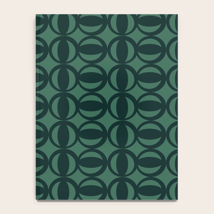 Retro Orbit Forest Green - Mid Century Modern Geometric Notebook Gallery Image 4
