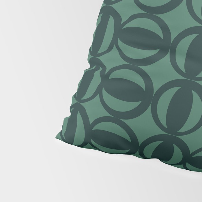 Retro Orbit Forest Green - Mid Century Modern Geometric Pillow Sham Gallery Image 4