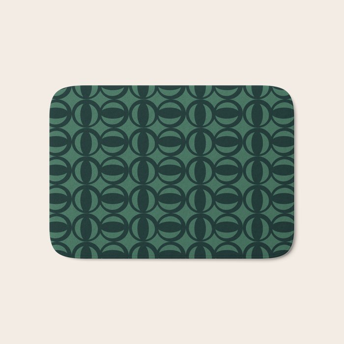 Retro Orbit Forest Green - Mid Century Modern Geometric Bath Mat Gallery Image 1