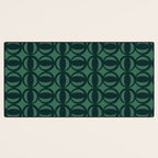 Retro Orbit Forest Green - Mid Century Modern Geometric Desk Mat Gallery Image 3