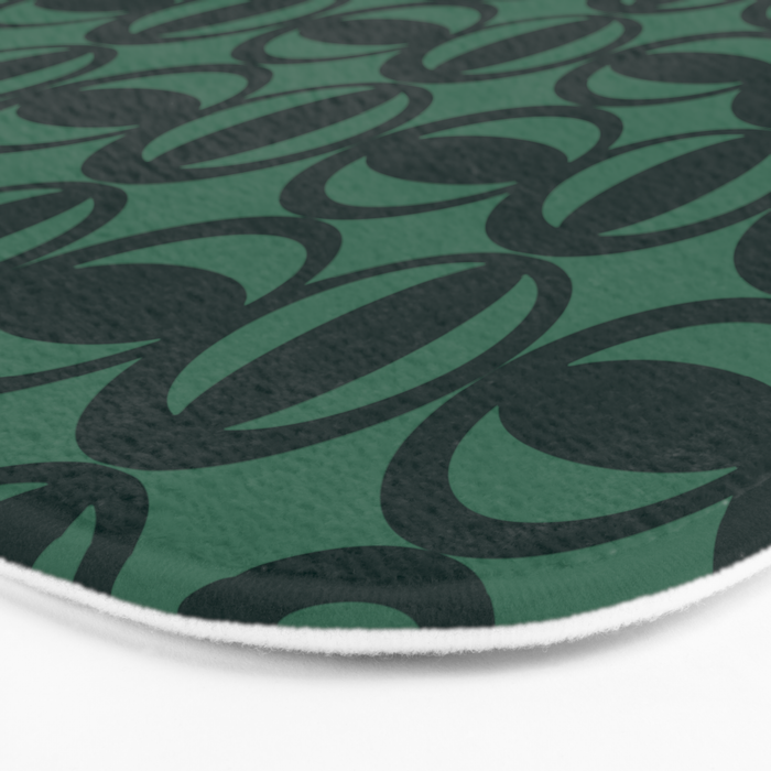 Retro Orbit Forest Green - Mid Century Modern Geometric Bath Mat Gallery Image 3