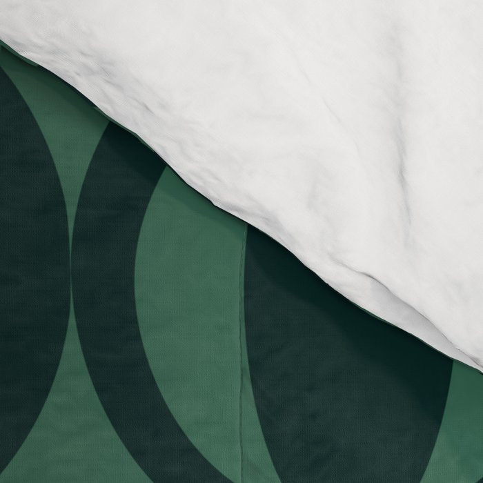 Retro Orbit Forest Green - Mid Century Modern Geometric Comforter Gallery Image 4