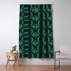 Retro Orbit Forest Green - Mid Century Modern Geometric Window Curtain Gallery Image 5