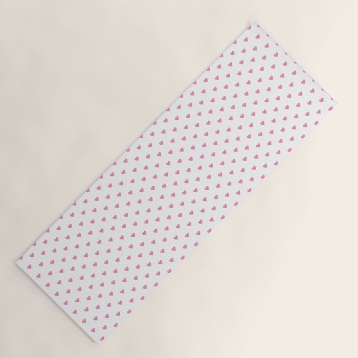 Small Hot Pink heart pattern Yoga Mat Gallery Image 1