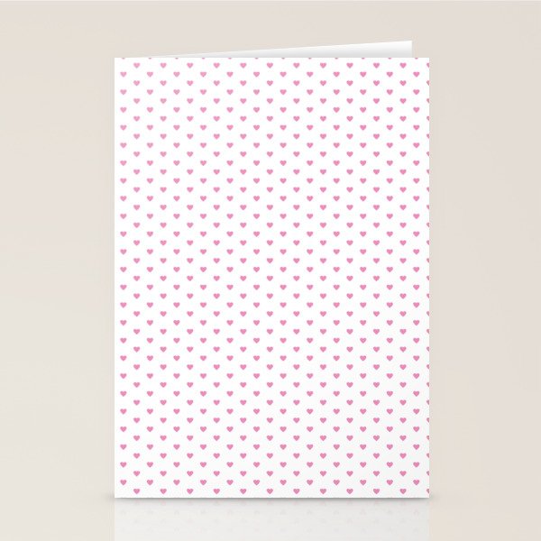 Small Hot Pink heart pattern Stationery Card Gallery Image 2