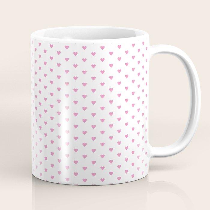 Small Hot Pink heart pattern Coffee Mug Gallery Image 1