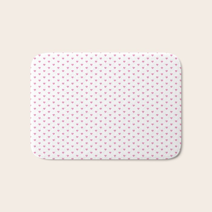 Small Hot Pink heart pattern Bath Mat Gallery Image 1