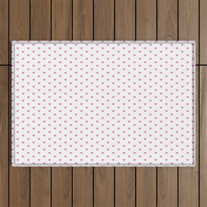Small Hot Pink heart pattern Outdoor Rug Gallery Image 1