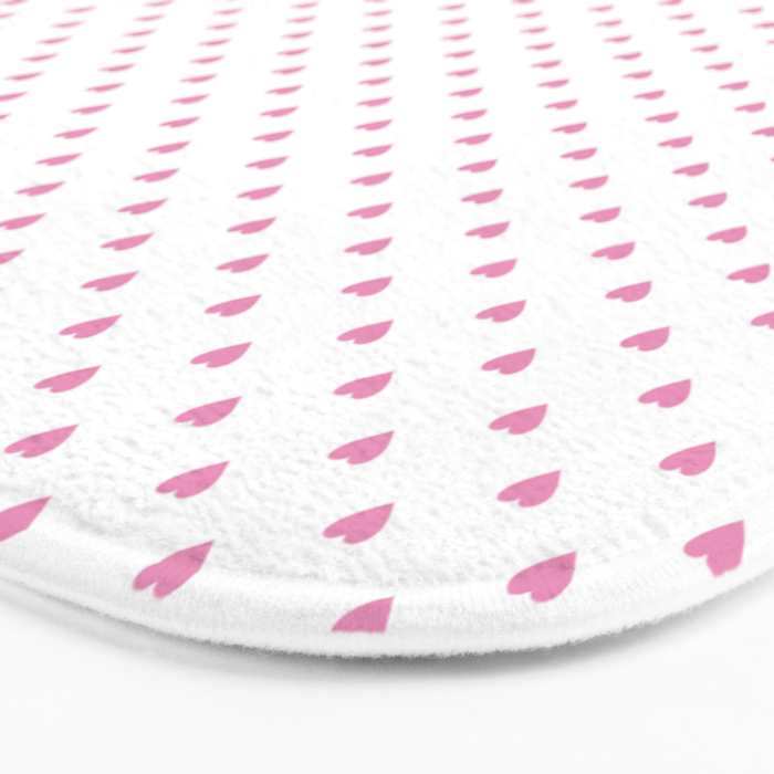 Small Hot Pink heart pattern Bath Mat Gallery Image 3