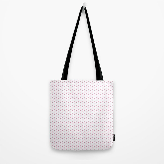 Small Hot Pink heart pattern Tote Bag Gallery Image 2
