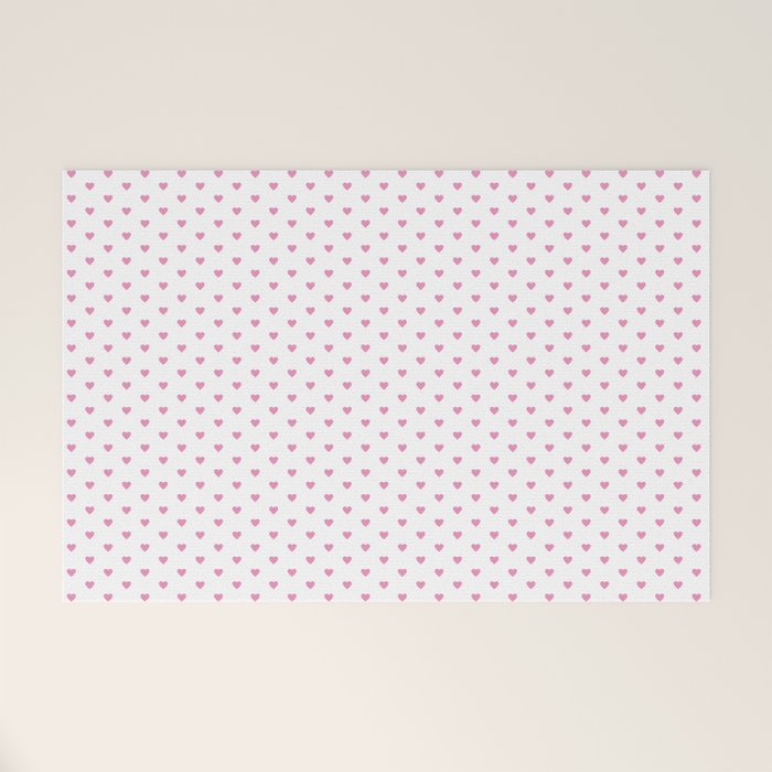 Small Hot Pink heart pattern Welcome Mat Gallery Image 1