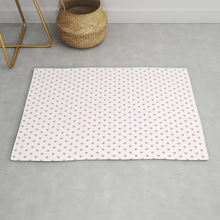 Small Hot Pink heart pattern Rug Gallery Image 1