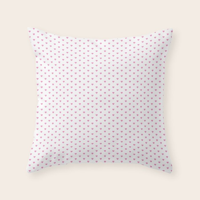 Small Hot Pink heart pattern Throw Pillow Gallery Image 6