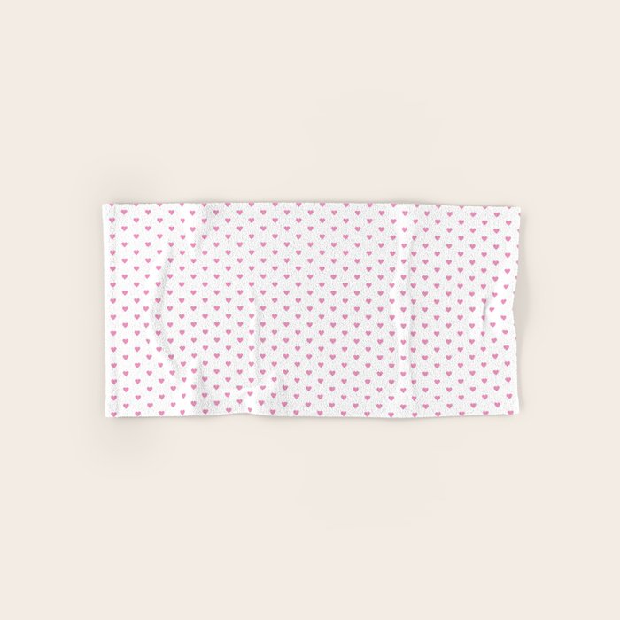 Small Hot Pink heart pattern Bath Towel Gallery Image 1