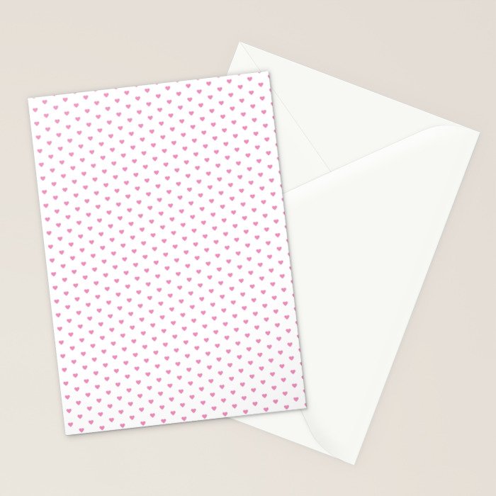 Small Hot Pink heart pattern Stationery Card Gallery Image 2