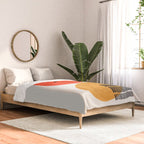 Orbital Fusion Yellow Orange Retro Mid Century Funky Fun Shapes Pattern by Ejaaz Haniff Comforter Gallery Image 2