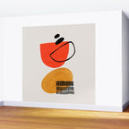 Orbital Fusion Yellow Orange Retro Mid Century Funky Fun Shapes Pattern by Ejaaz Haniff Wall Mural Gallery Image 2