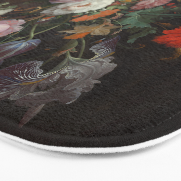 Still Life with Flowers and a Watch (c. 1660 - c. 1679)  Bath Mat Gallery Image 3